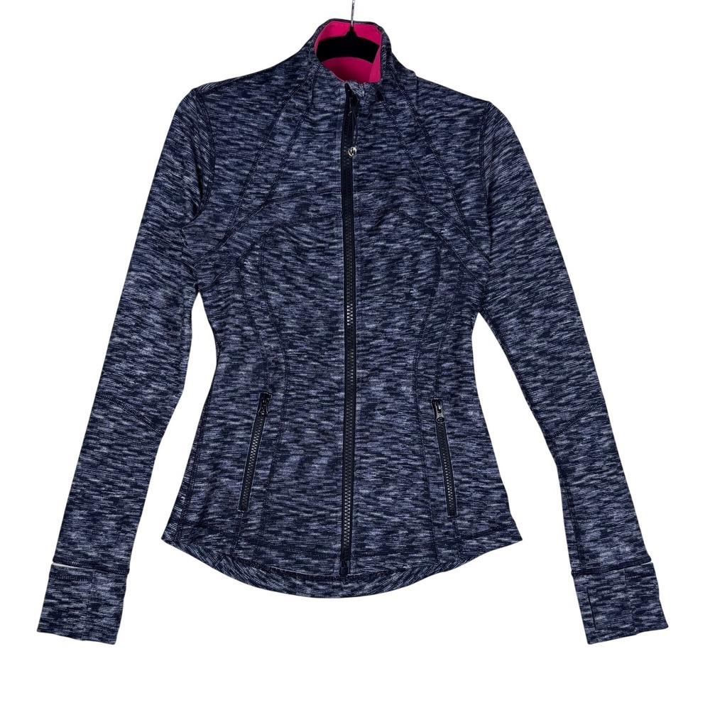 Lululemon Define Jacket Dramatic Static White/Black/Pink Sz 4 Full Zip Luon Yoga